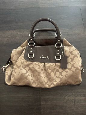 Y2K Coach Ashley Signature Satin F19242 Satchel Handbag Brown